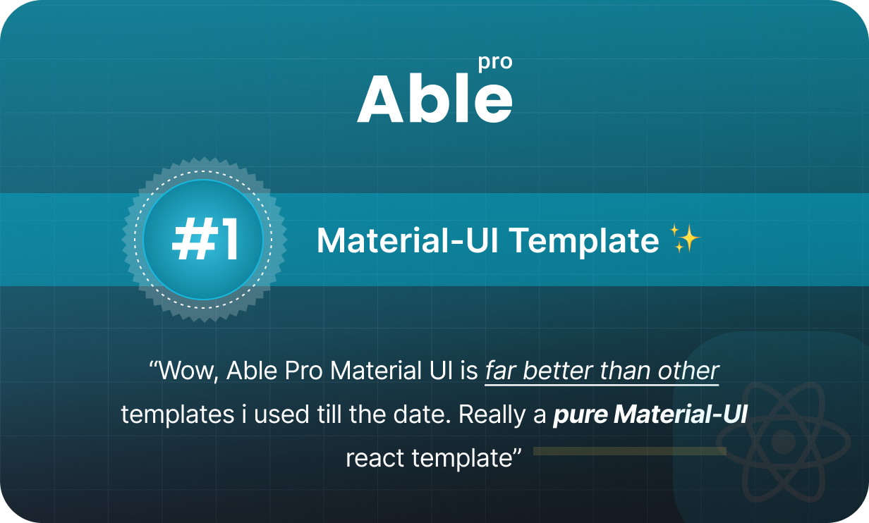 Able Pro MUI React Admin Dashboard Template - 2